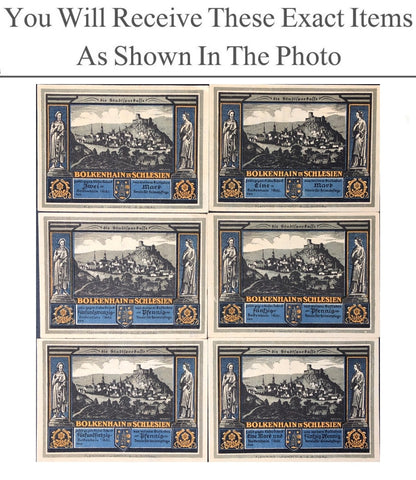Germany Notgeld BOLKENHAIN 25 50 75 Pfennig 1 2 150 Mark 1922 Full Set 6 pcs