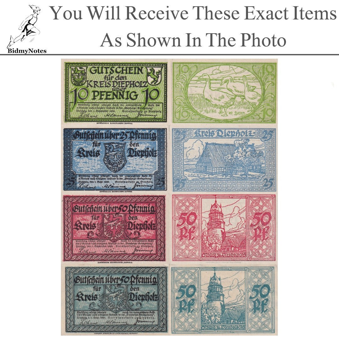 Germany Notgeld DIEPHOLZ 10 25 50 Pfennig 1920 Set 4 pcs