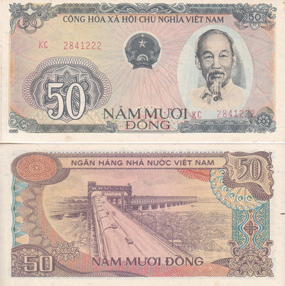 Viet Nam Vietnam 50 Dong 1985 P 97 AU UNC FOXING