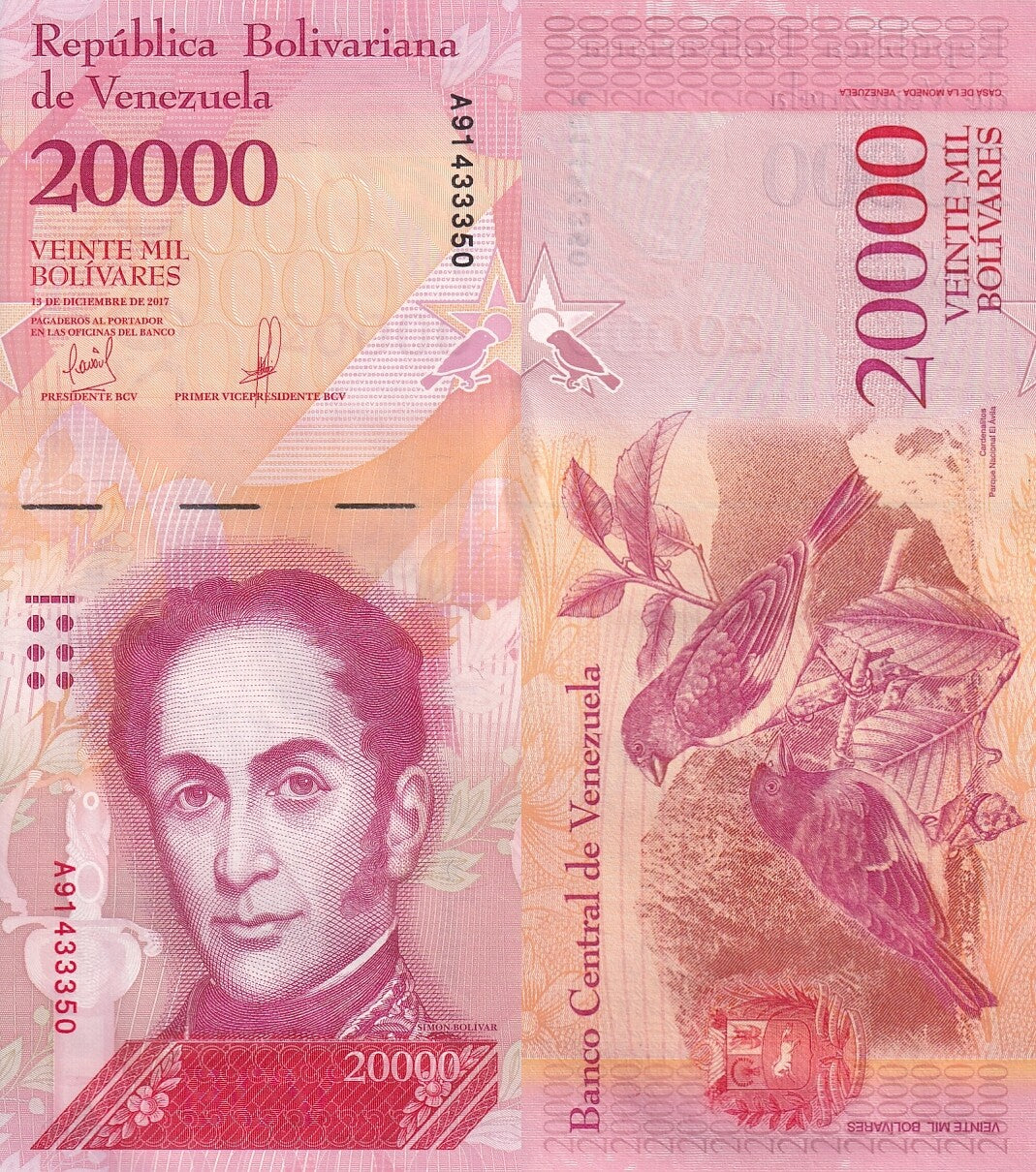 Venezuela 20000 Bolivares 2017 P 99b UNC