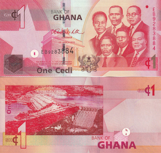 Ghana 1 Cedi 2010 P 37b UNC