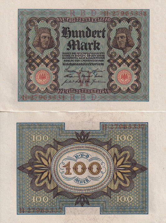 Germany 100 Mark 1920 P 69 UNC