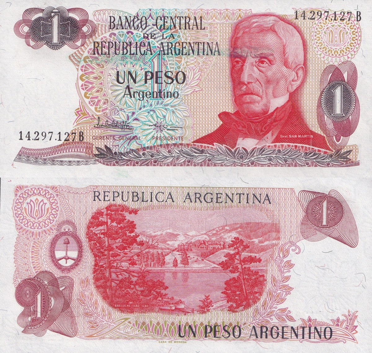 Argentina 1 Peso Argentino ND 1983-1984 P 311 UNC 1/10 Bundle Lot 10 pcs