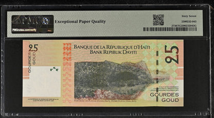 Haiti Commemorative 25 Gourdes 2004 P 273 UNC PMG 67 EPQ 2nd TOP POP