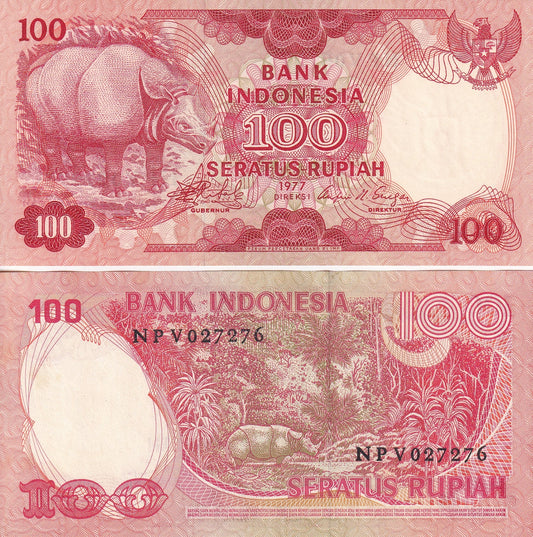 Indonesia 100 Rupiah 1977 P 116 UNC Minor Foxing