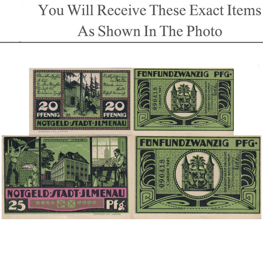 Germany Notgeld STADT ILMENAU 20 25 Pfennig Set 2 pcs