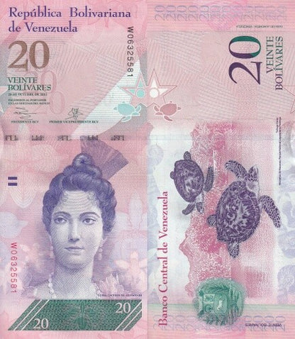 Venezuela 20 Bolivares 2013 P 91f UNC