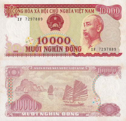 Viet Nam Vietnam 10000 Dong 1993 P 115 FOXING UNC