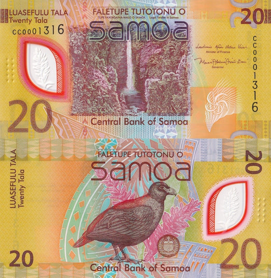 Samoa 20 Tala ND 2023 2024 P 49 New Design Polymer UNC