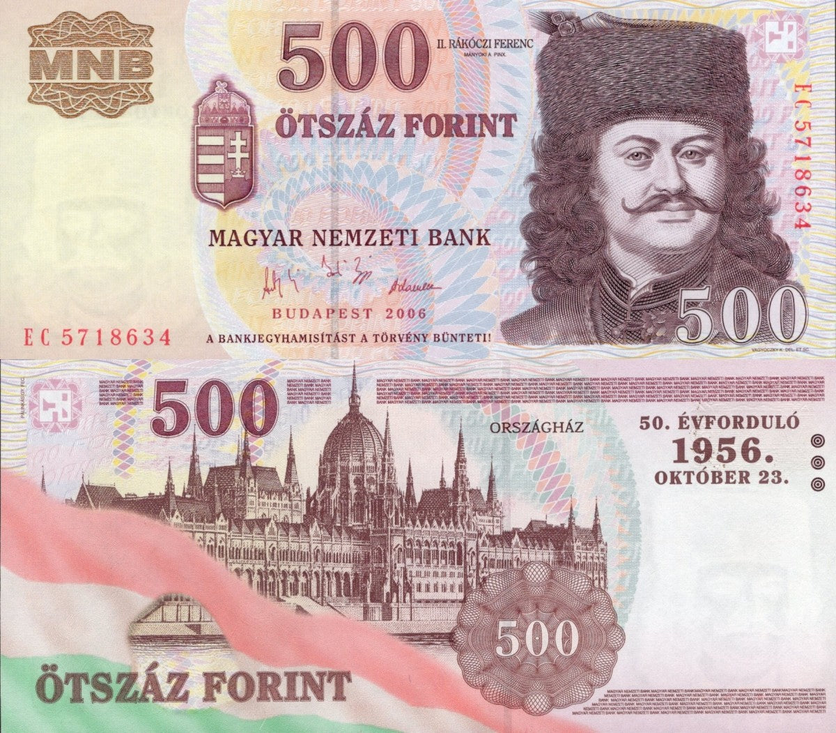 Hungary 500 Forint 2006 P 194 UNC