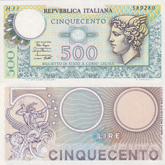 Italy 500 Lire 1979 P 94 UNC