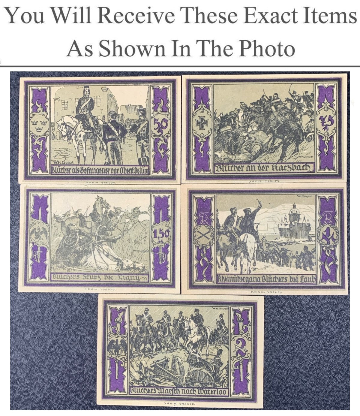 Germany Notgeld STOLP 50 75 1.5 Pfennig 1 2 Mark 1920-1921 Full Set 5 pcs