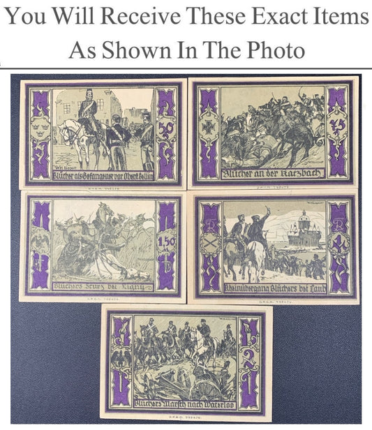 Germany Notgeld STOLP 50 75 1.5 Pfennig 1 2 Mark 1920-1921 Full Set 5 pcs