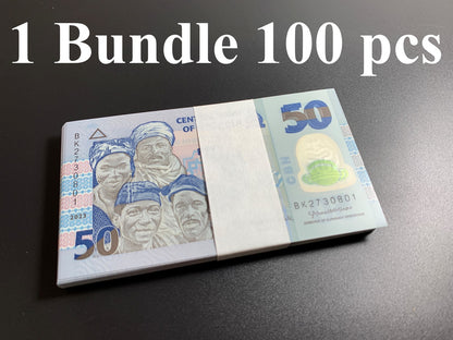 Nigeria 50 Naira 2023 P 40 Polymer UNC 1 Budle Lot 100 pcs