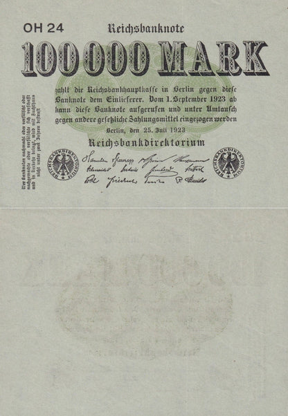 Germany 100000 Mark 1923 P 91a UNC