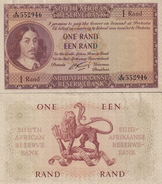 South Africa 1 Rand ND 1961-1965 P 102 Random Sign UNC