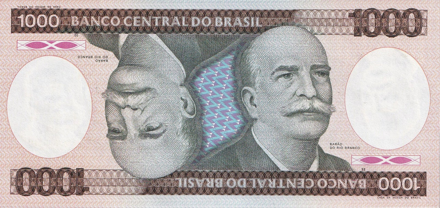 Brazil 1000 Cruzeiros ND 1981-1986 P 201 UNC