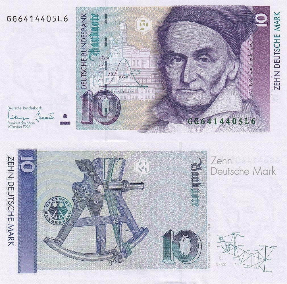 Germany 10 Deutsche Mark 1993 P 38c UNC