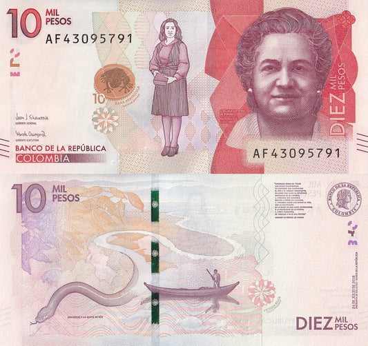 Colombia 10000 Pesos 2018(2021) P 460 UNC