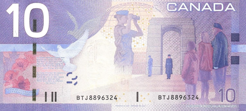 Canada 10 Dollars 2005 / 2007 P 102Ac BC-68a UNC