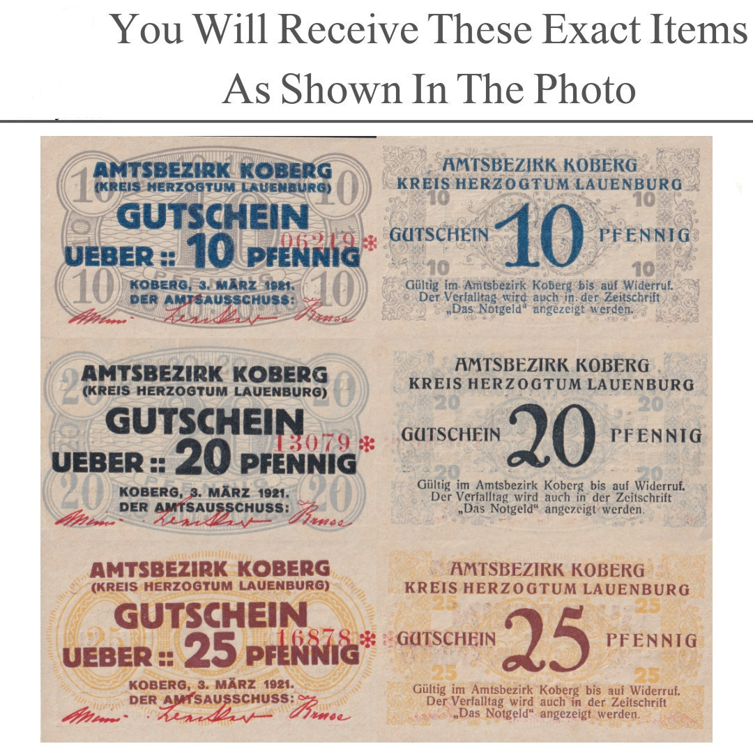 Germany Notgeld KOBERG 10 20 25 Pfennig 1921 Set 3 pcs