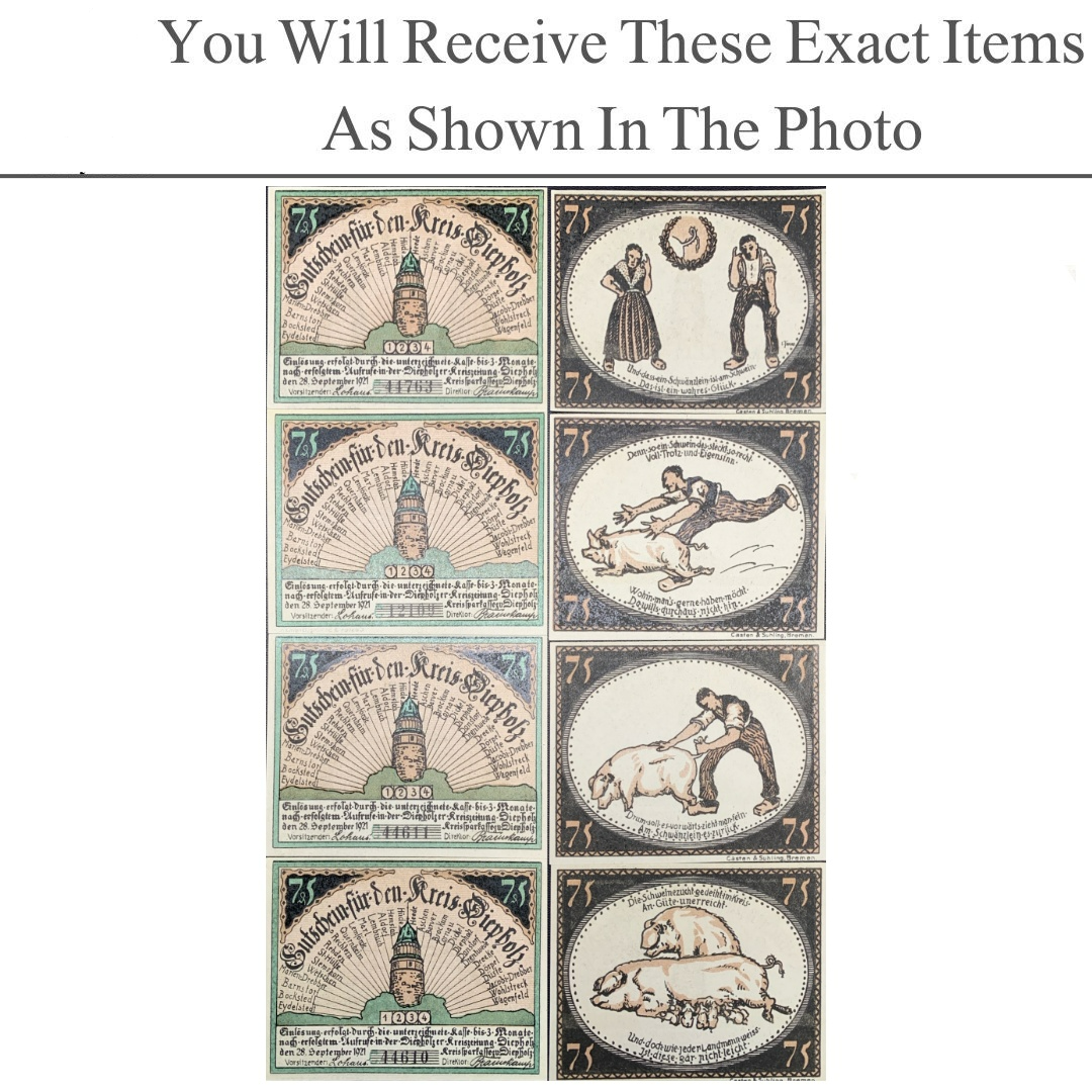 Germany Notgeld DIEPHOLZ 75 Pfennig 1921 Set 4 pcs
