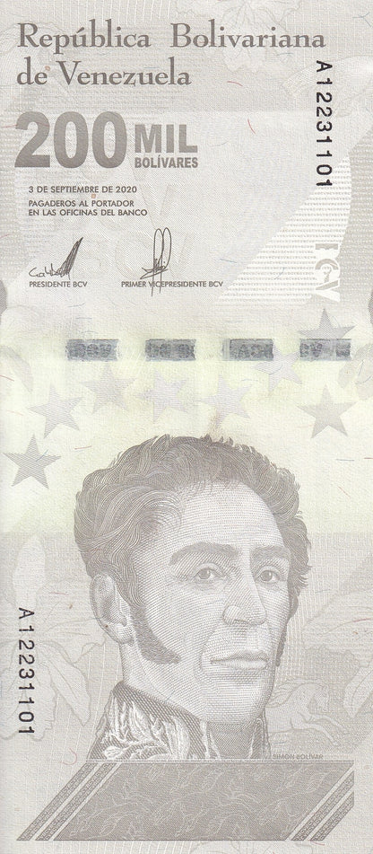Venezuela 200000 Bolivares 2020/2021 P 112 UNC