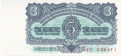 Czechoslovakia 3 Koruny Ceskoslovenske 1961 P 81a UNC