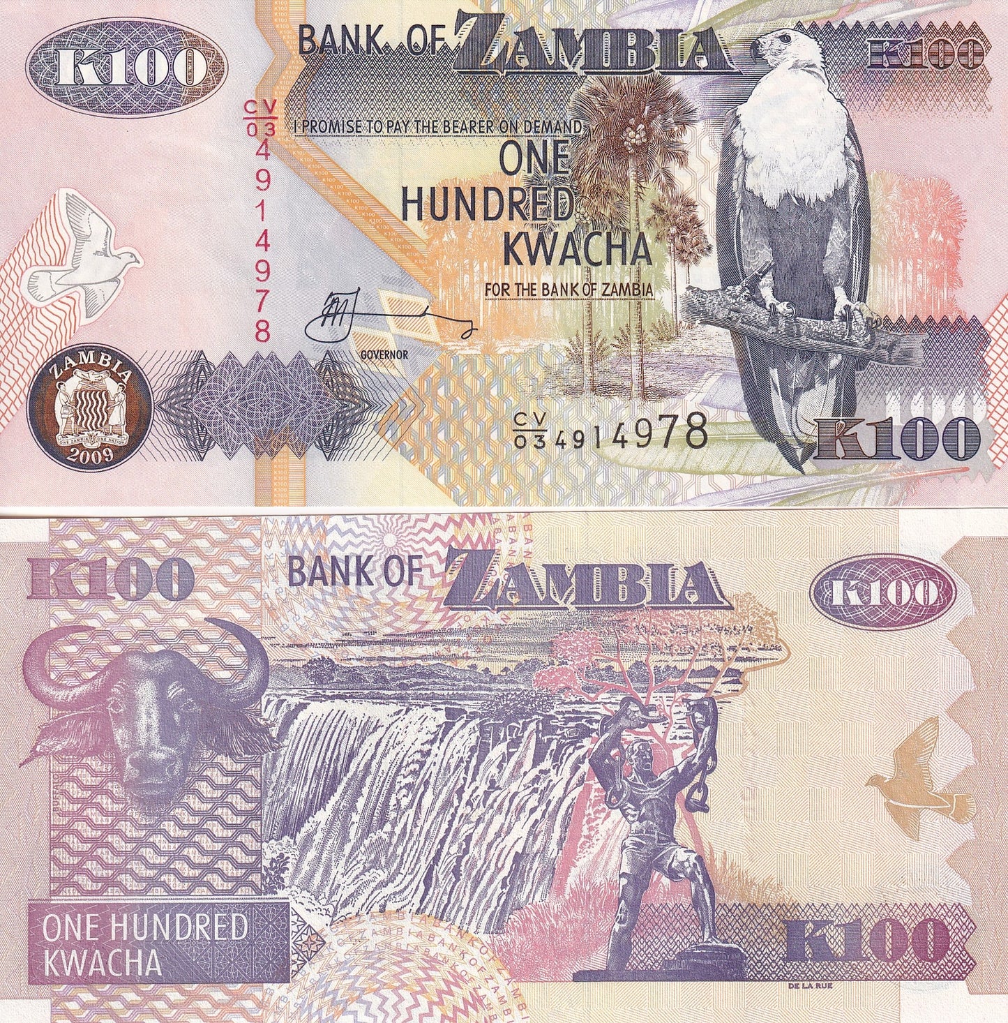 Zambia 100 Kwacha 2009 P 38h UNC