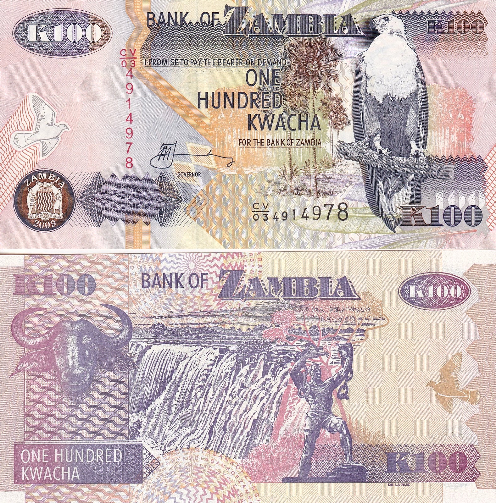 Zambia 100 Kwacha 2009 P 38h UNC