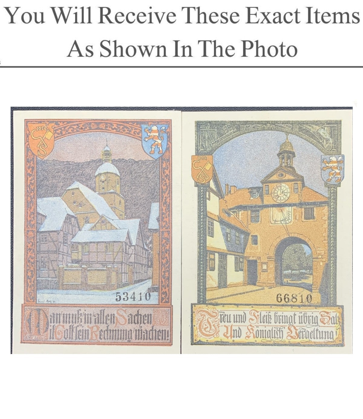 Germany Notgeld BAD SOODEN WERRA 50 Pfenning 1921 Set 2 pcs
