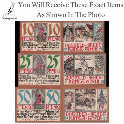 Germany Notgeld KAHLA 10 25 50 Pfennig 1921 Set 3 pcs