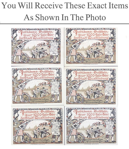 Germany Notgeld QUEDLINBURG 50 Pfennig 1922 Full Set 6 pcs