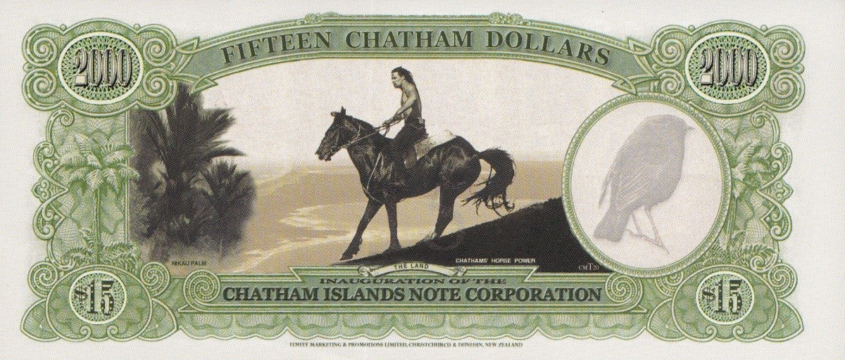 Chatham Islands 15 Dollars 1999 Commemorative Polymer Banknote Test Note UNC