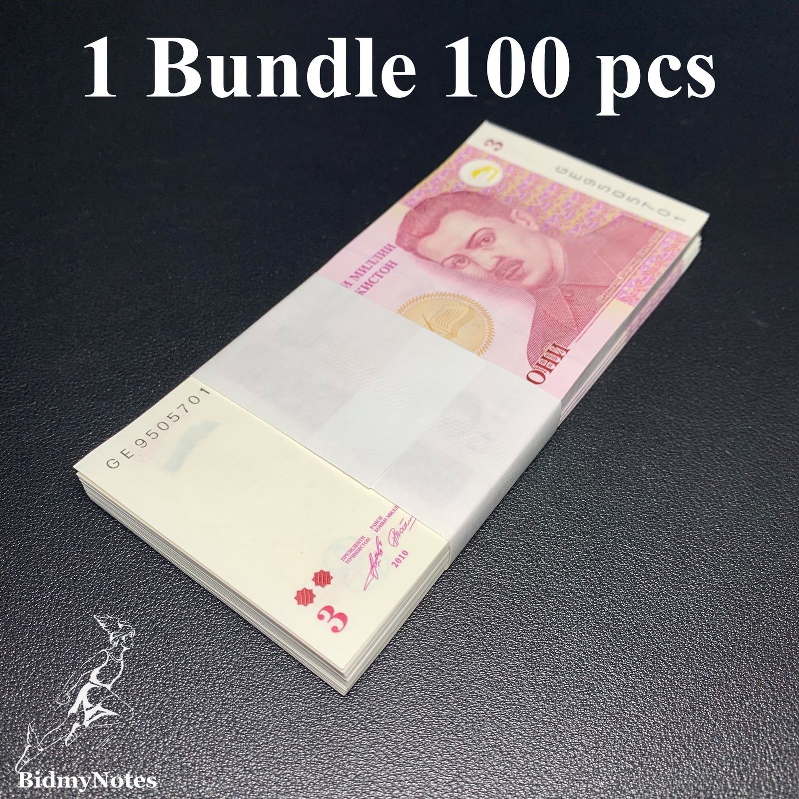 Tajikistan 3 Somoni 2010 P 20 UNC 1 Bundle 100 pcs