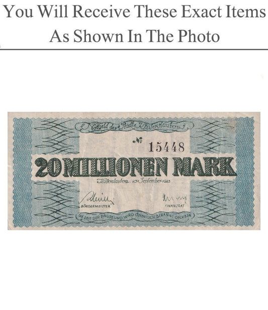 Germany Notgeld KAISERSLATERN 20 Million Mark 1923