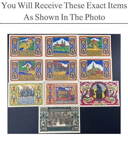 Germany Notgeld OSNABRUCK 50 75 Pfennig 1 2 5 Mark 1921 Set 10 pcs