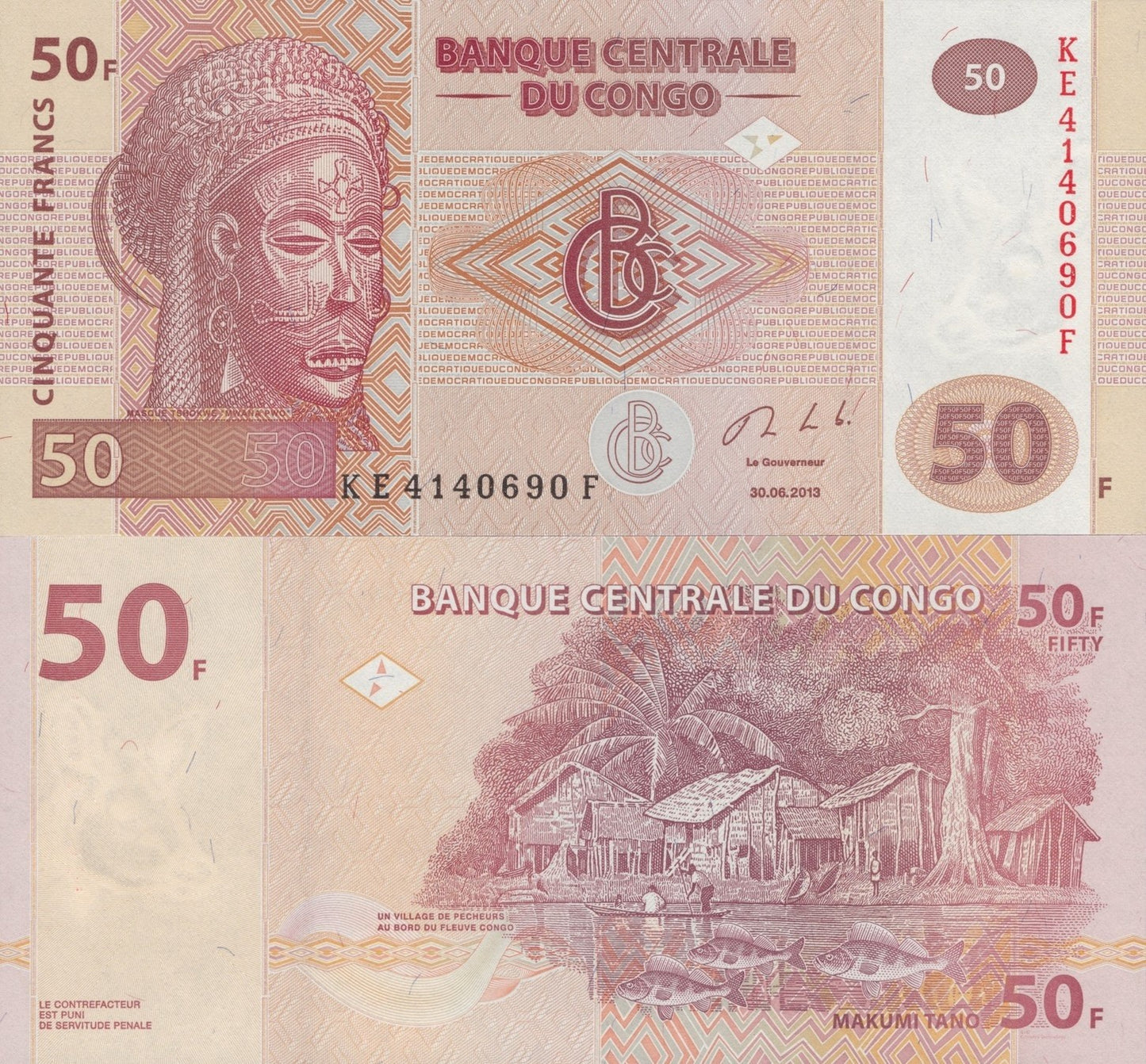 Congo Democratic Republic 50 Francs 2013 P 97a UNC