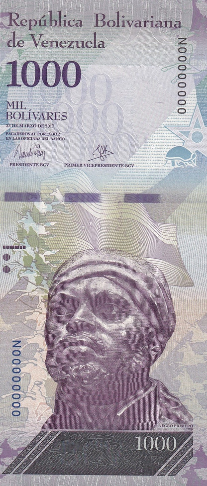 Venezuela 1000 Bolivars 2017 P 95 UNC SPECIMEN