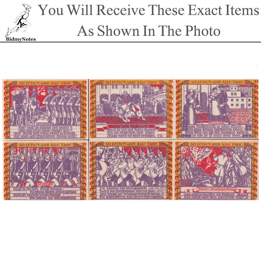 Germany Notgeld DESSAU 50 Pfennig 1921 Set 6 pcs