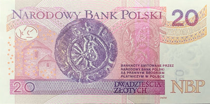 Poland 20 Zlotych 2025 P 184 NEW Date & Sign UNC