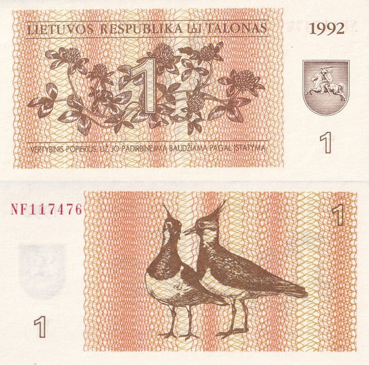 Lithuania 1 Talonas 1992 P 39 UNC