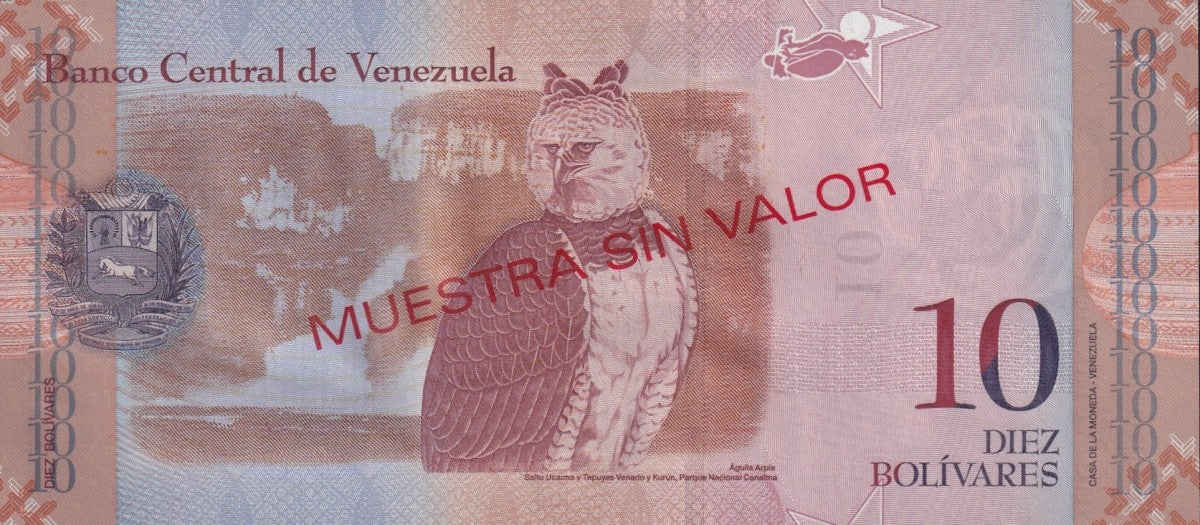 Venezuela 10 Bolivars 2007 P 90 UNC SPECIMEN