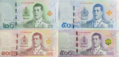 Thailand 20 50 100 500 Baht 2018 P 135a 136a 137a 138 UNC Set 4 pcs