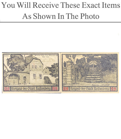 Germany Notgeld RASTENBERG 25 Pfennig 1921 Set 2 pcs