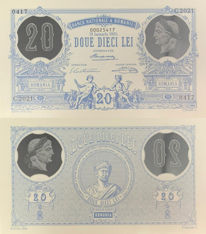 Romania 20 Lei 1881 / 2021 P 126 Polymer UNC COMM. With Folder
