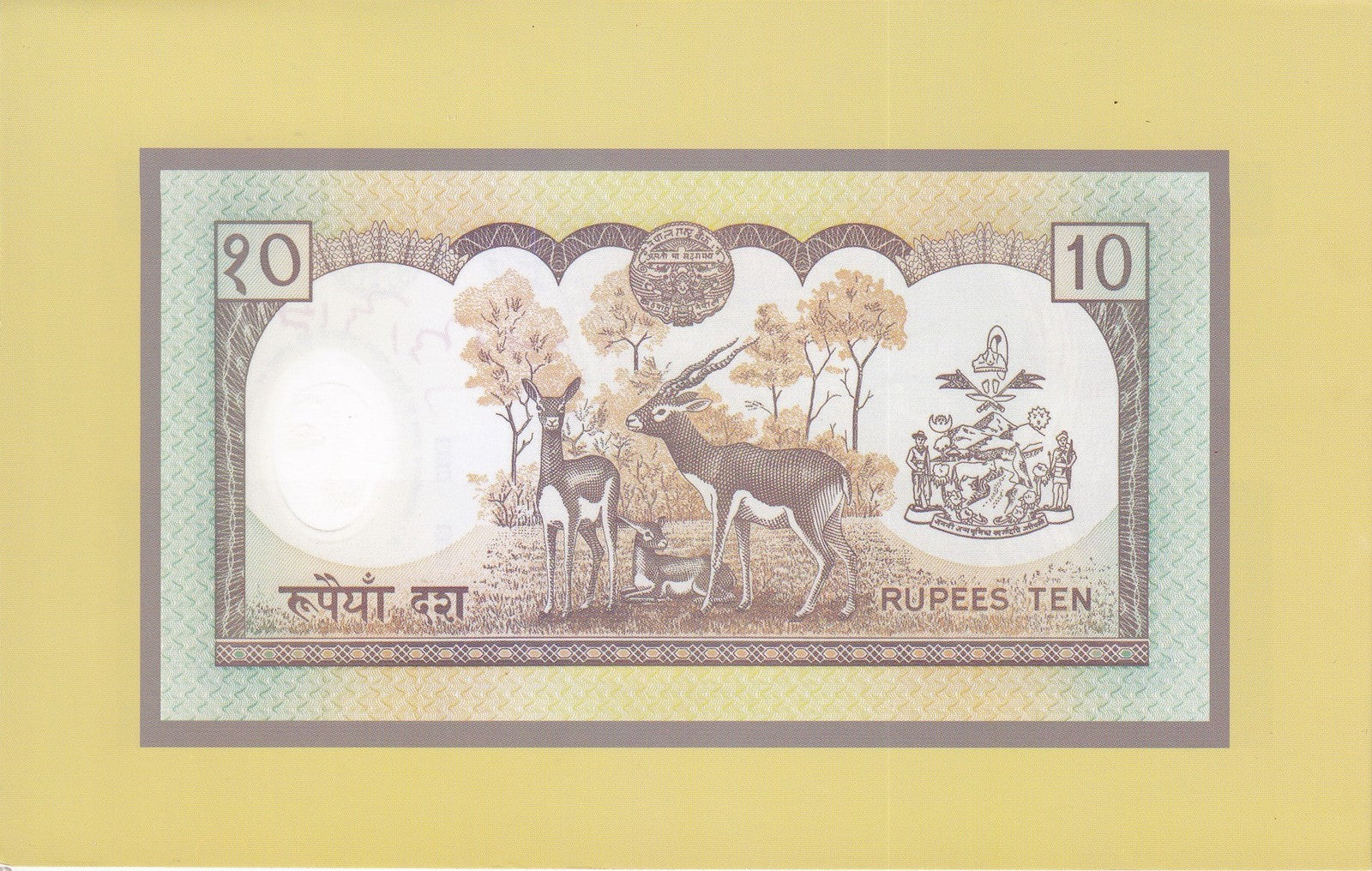 Nepal 10 Rupees ND 2002 P 45 Polymer UNC Commemorative With Folder