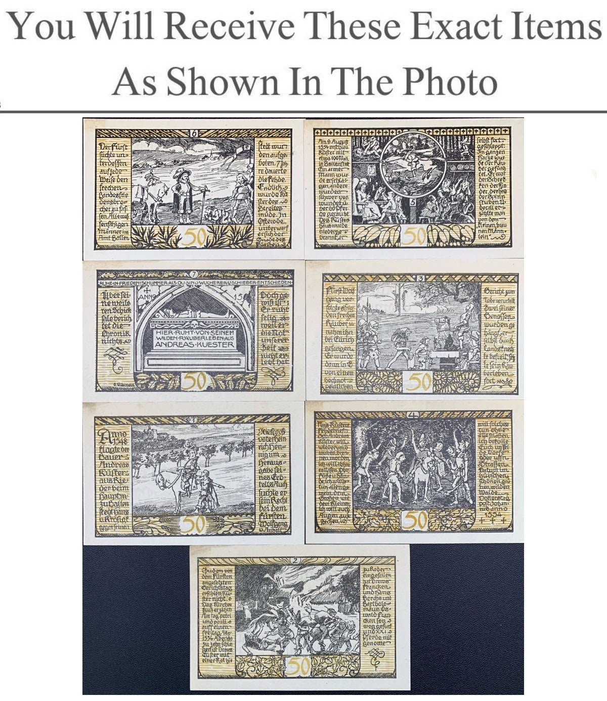 Germany Notgeld RIEDER 50 Pfennig 1921 Full Set 7 pcs