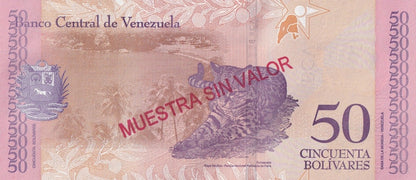 Venezuela 50 Bolivars 2018 P 105 UNC SPECIMEN