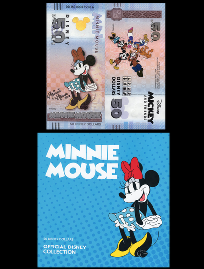 Disney Official Mickey Mouse & Frinds 50 Dollars 2025 Minnie Mouse UNC W/F